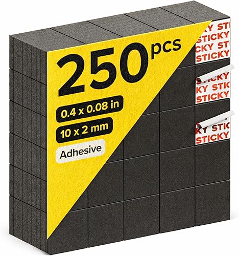 Miniatura 7 de imanes hiperadhesivos con respaldo adhesivo - 110 piezas 0.8x0.08 cuadrados magnéticos fuertes para pizarra y nevera - imanes para educación