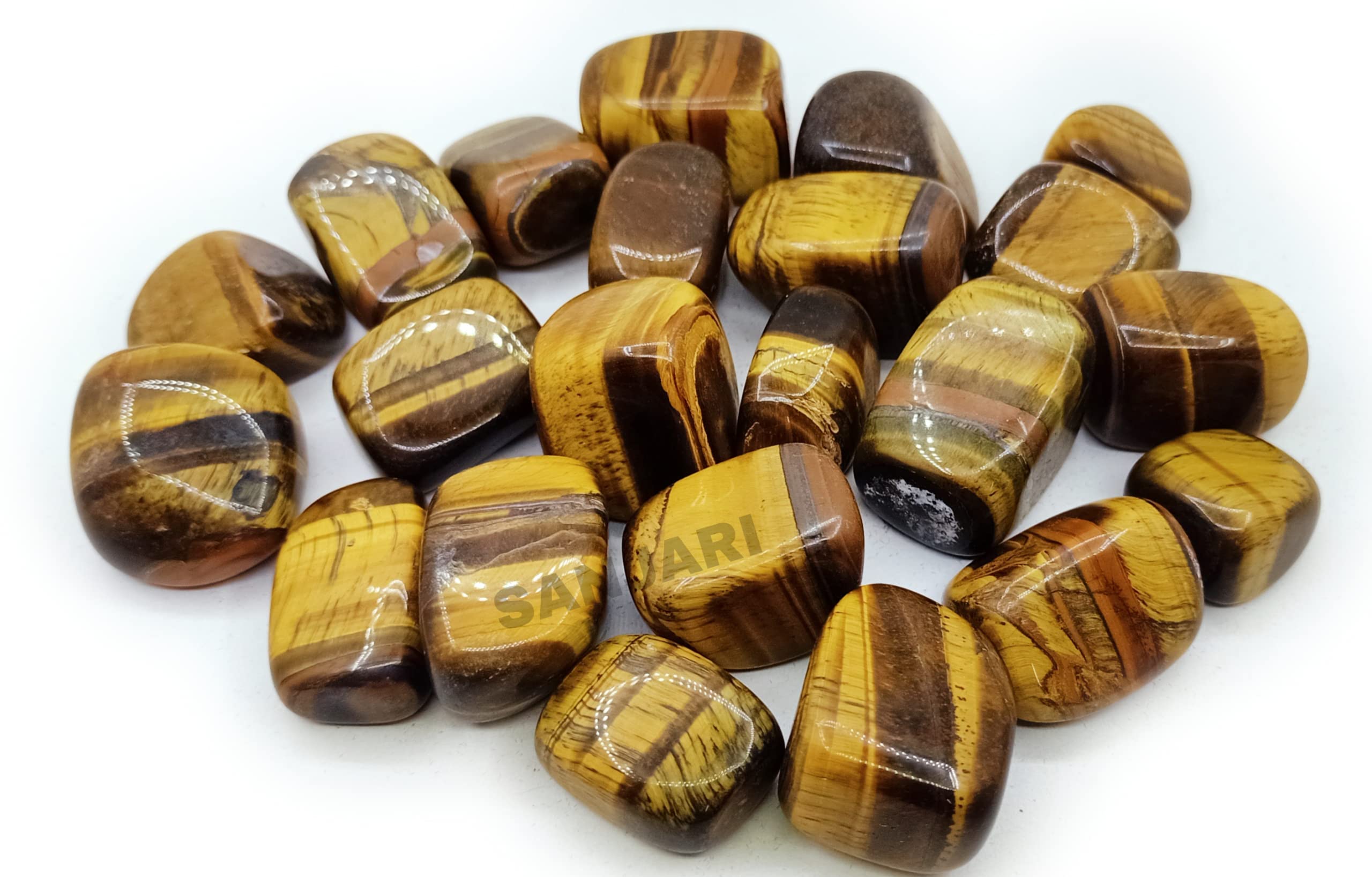 Sanjari Tiger Eye Natural Stones Tumble Rough Stone For Healing, Reiki, Mediation, Crystal Healing, Super Quality With 100gm With Bag (Pack of 5-7 PCS). (B0B3N63KZ9) Amazon Price History, Amazon Price Tracker