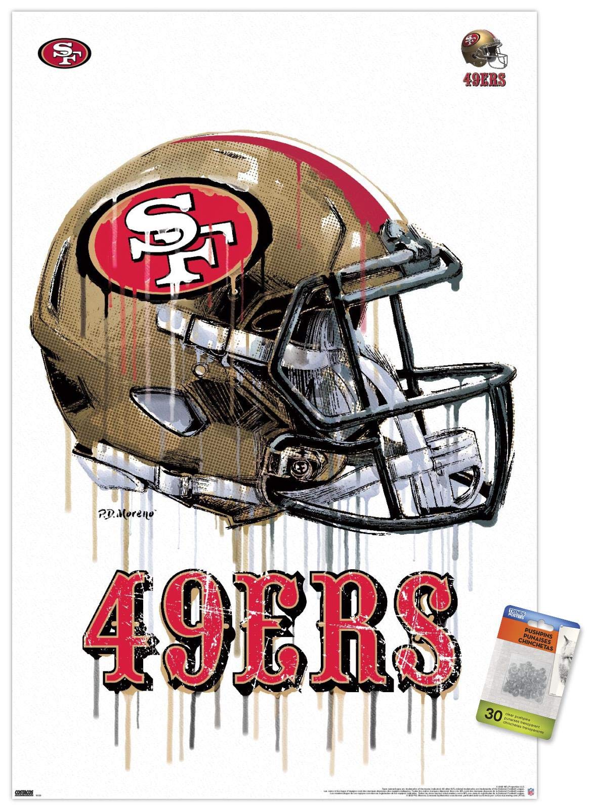 Trends International NFL San Francisco 49ers - Drip Helmet 20 Wall Poster, 22.37