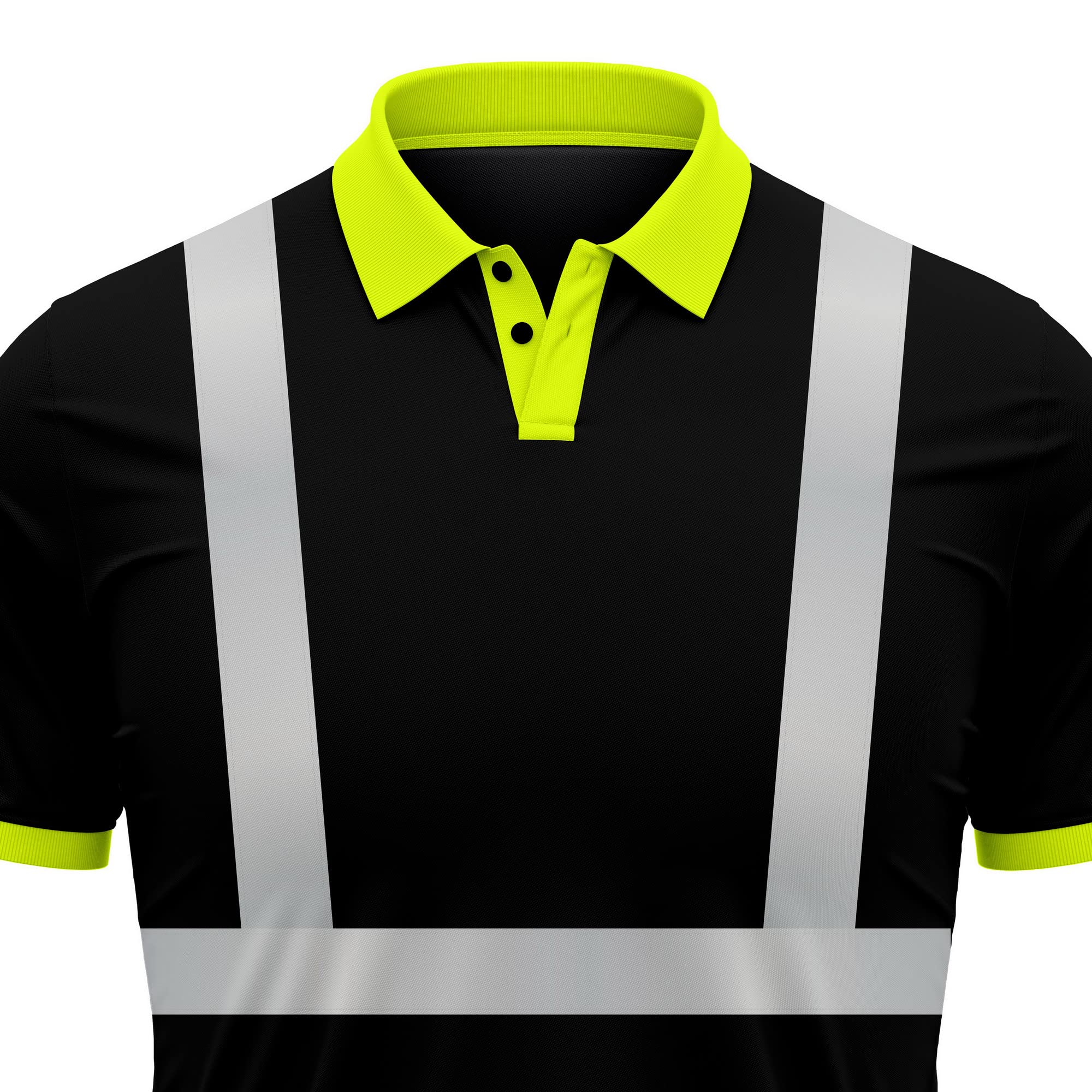 Mens New Hi Vis High Visibility Safety Work Wear Short Sleeve 2 Tone Contrast Polo Shirts Top S-2XL