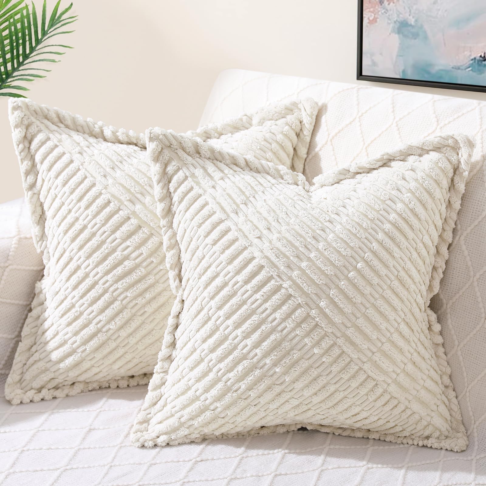 Housse de coussin velours côtelé pour rénover un canapé fatigué avec élégance et douceur