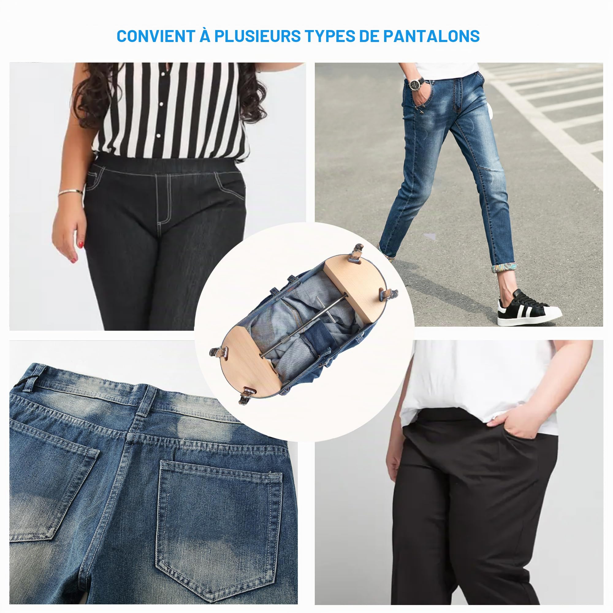 Élargisseur de taille pour jeans Extension de taille : extension de taille de pantalon femmes hommes - extensible immédiatement, 64 cm à 154 cm pour jeans, pantalons, jupes