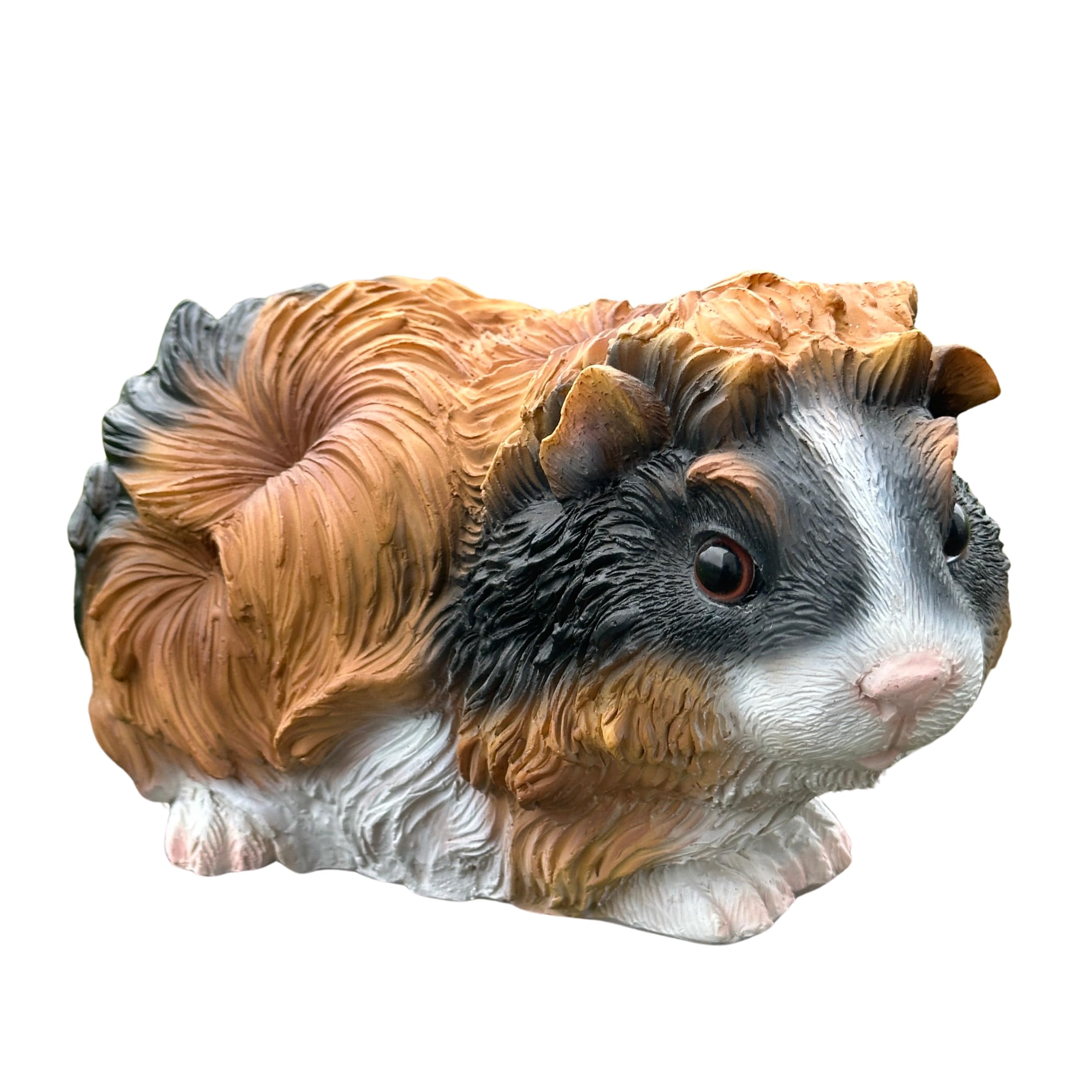 Guinea Pig figurine tri-colour tortoiseshell long hair ornament Cavie lover gift