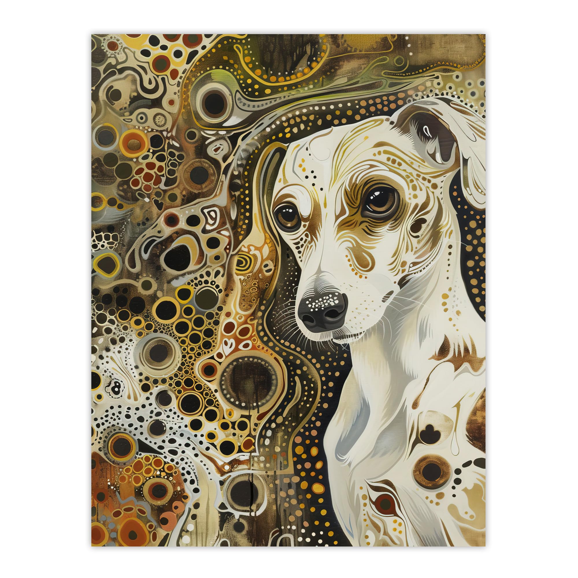 Artery8 Abstract Dog Portrait Wall Art Print - Brown - W18" x H24"