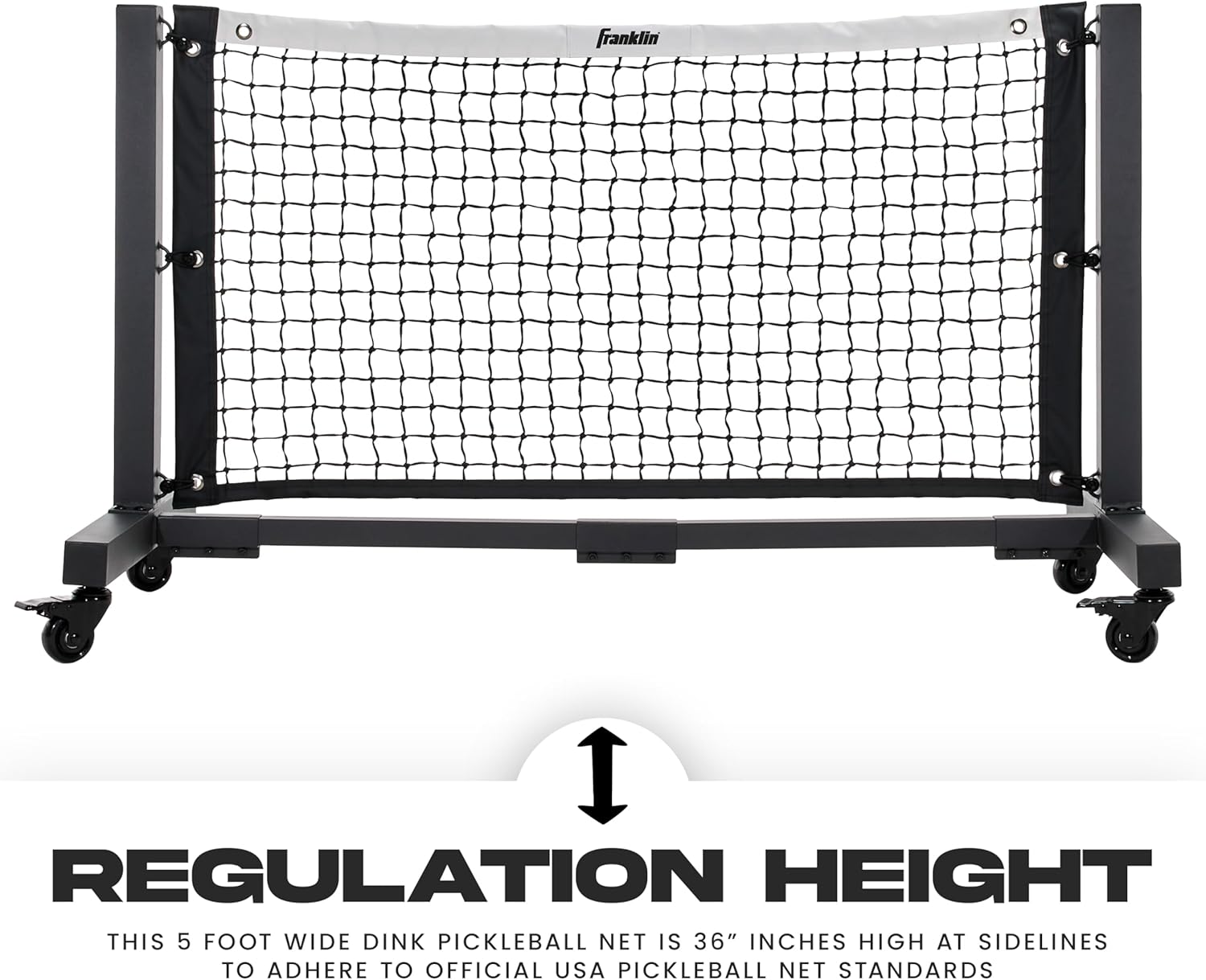 Franklin Sports Dink Pickleball Net - Portable 5' Foot Outdoor Pickleball Net for Regulation Court - Portable Aluminum Construction + Carry Bag for Driveway, Backyard + More