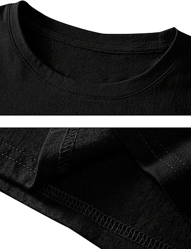 Miniatura 5 de Remidoo Camiseta de Gran Tamaño para Mujer con Cuello Redondo Sólido de Manga Corta Holgada de Algodón