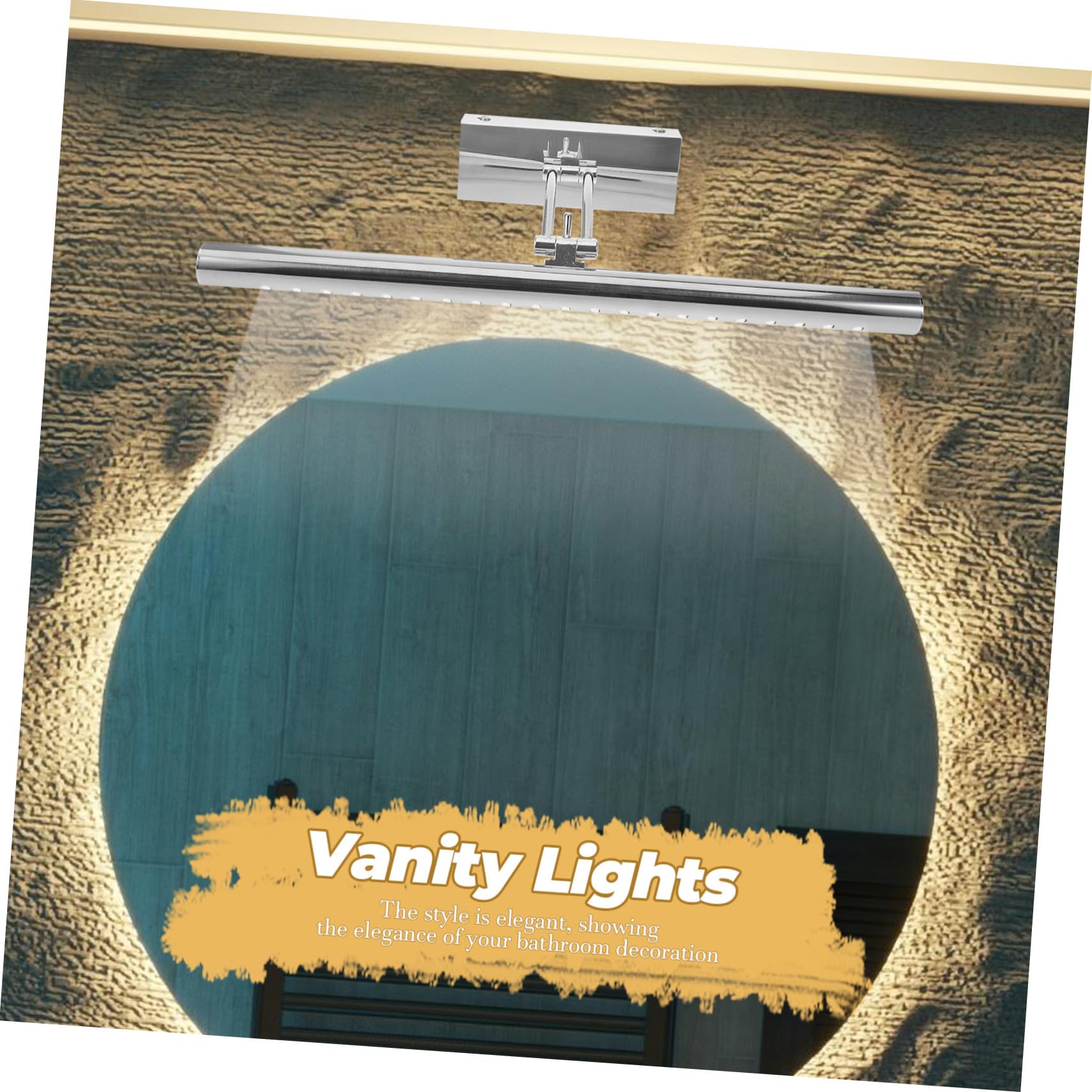 Kisangel Applique Murale LED Argentée pour Salle de Bain, Lampe Miroir Étanche 5w en Acier Inoxydable, Résistance à L'usure et Installation Facile, Style Moderne
