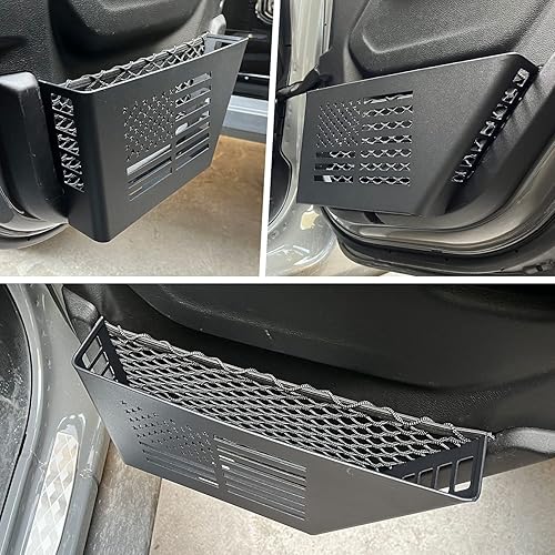 Miniatura 7 de Bolsillos de almacenamiento de metal para puerta trasera para Jeep Wrangler JL 4XE JLU Rubicon Sport Sahara Gladiator JT 2018-2023, organizador de