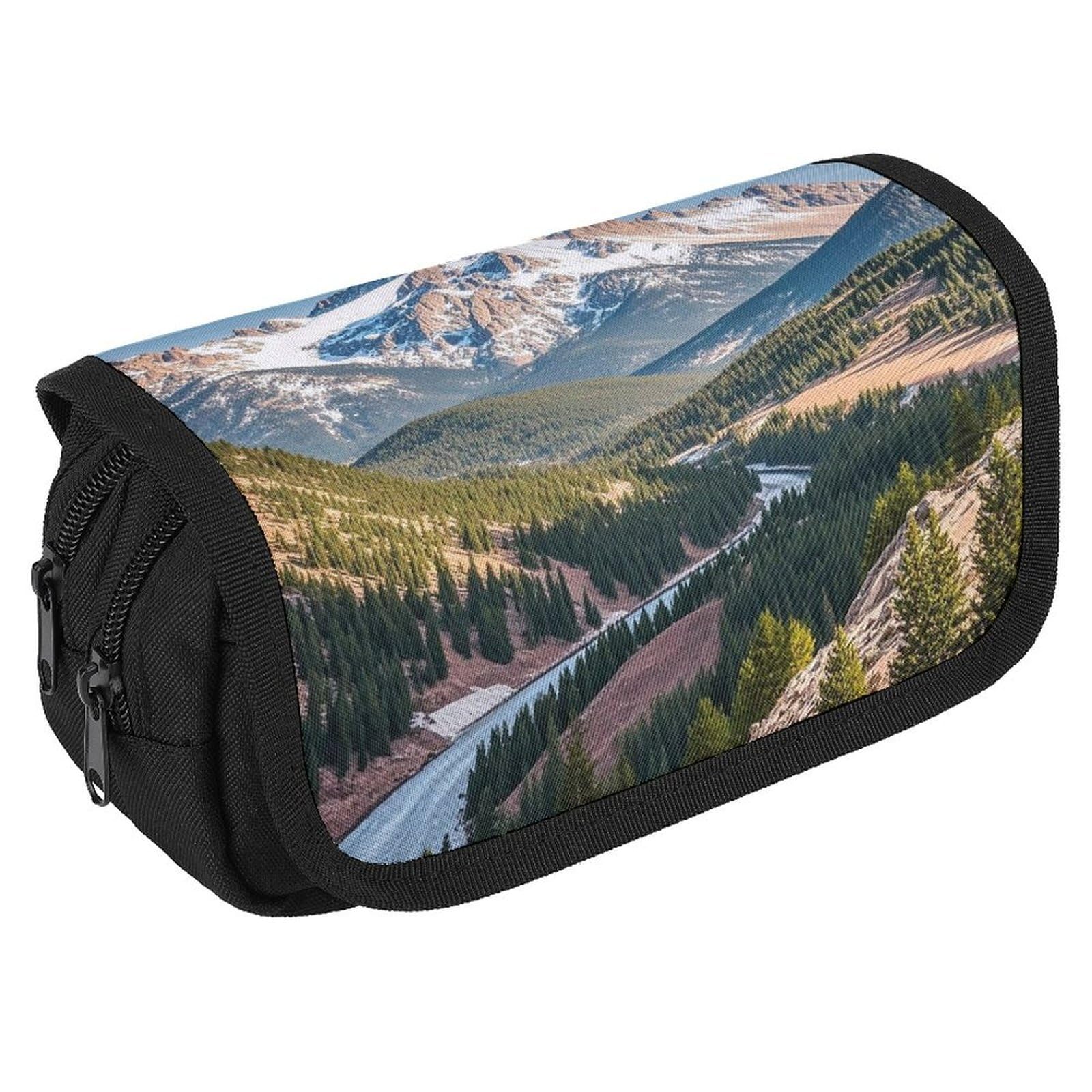 Pikes Peak Colorado Large Pencil Case High Capacity Pencil Pouch Aesthetic Holder Box Storage Bag Desk Organizer Marker Pouch Pen for Supplies Makeup Bag & Daily Use
