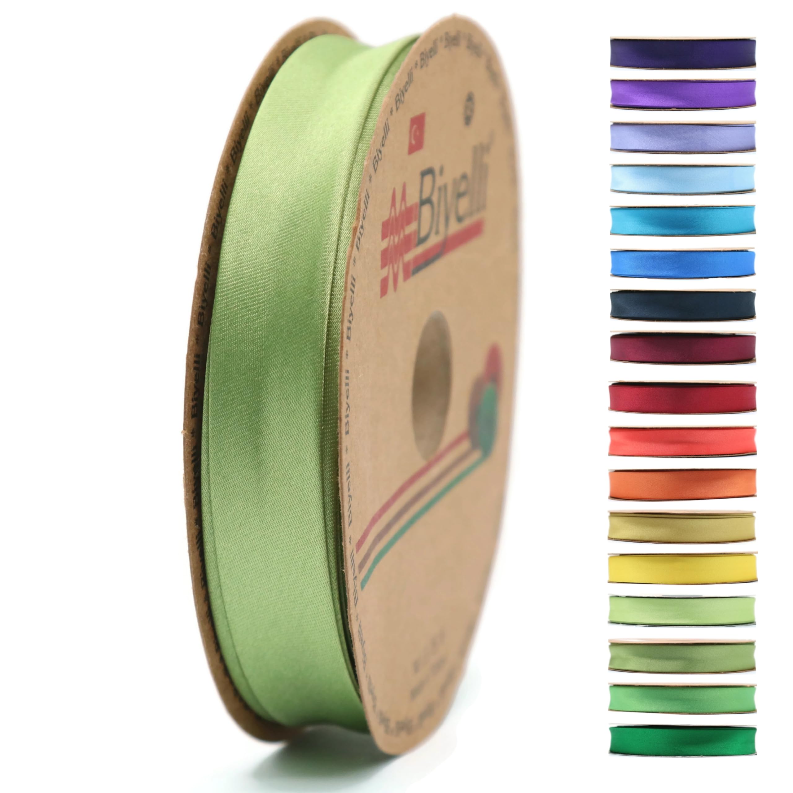 Fold Satin Bias Tape - 99+ Colors - 3/4 Inches Wide - 27 Yards - Fold Satin Binding Bias Ribbon Fabric Piping Bias Binding Tape for Sewing Clothing DIY BYS27