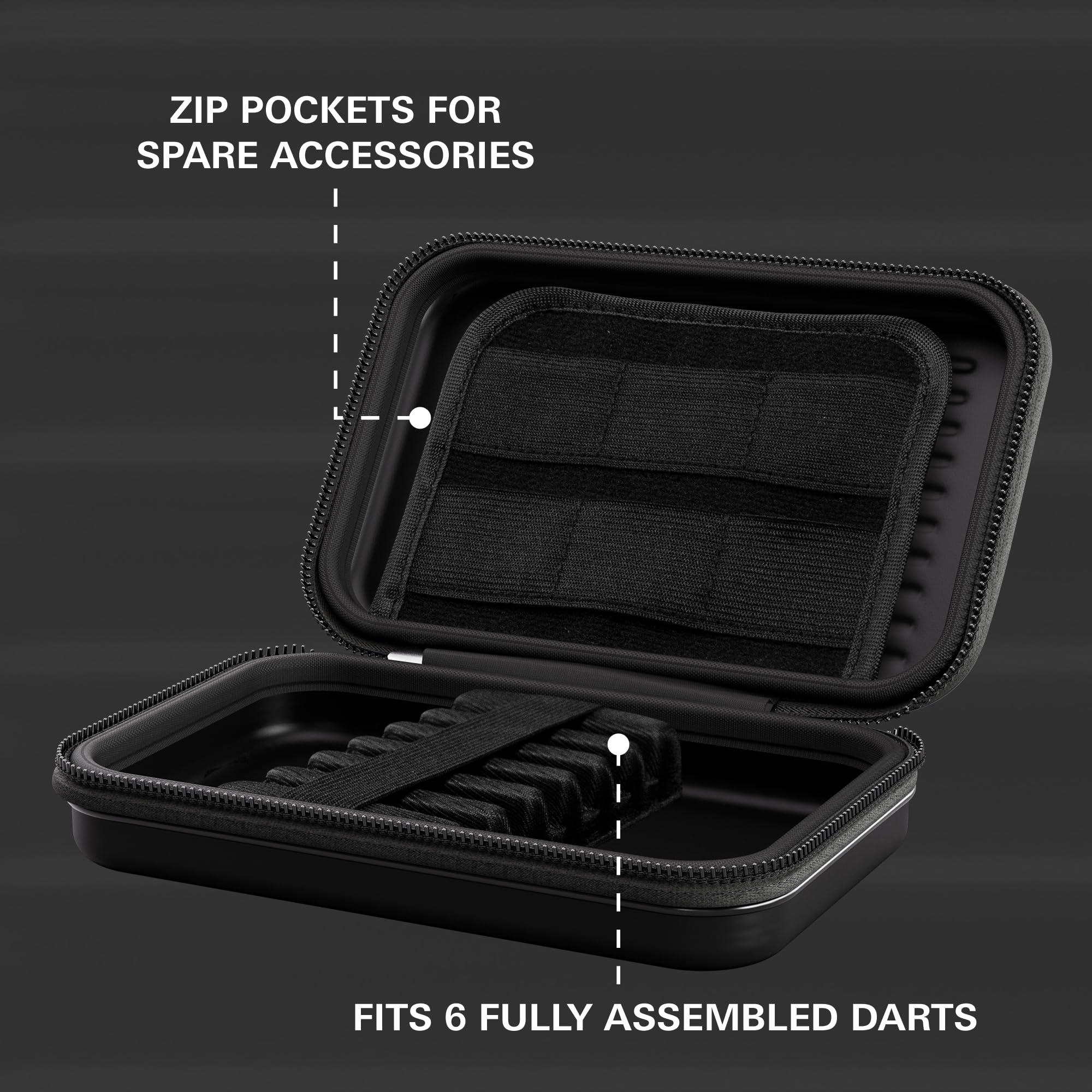 Bersaglio Freccette Custodia Per Freccette USA Gear XL Semirigida | Porta 15 Freccette + Accessori | Impermeabile, Antigraffio, Con Cinturino Case Dardo Usa Gear