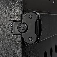 Vista 9 de Jaula para perros de aluminio con recubrimiento en polvo totalmente plegable y resistente, mediana (negro)