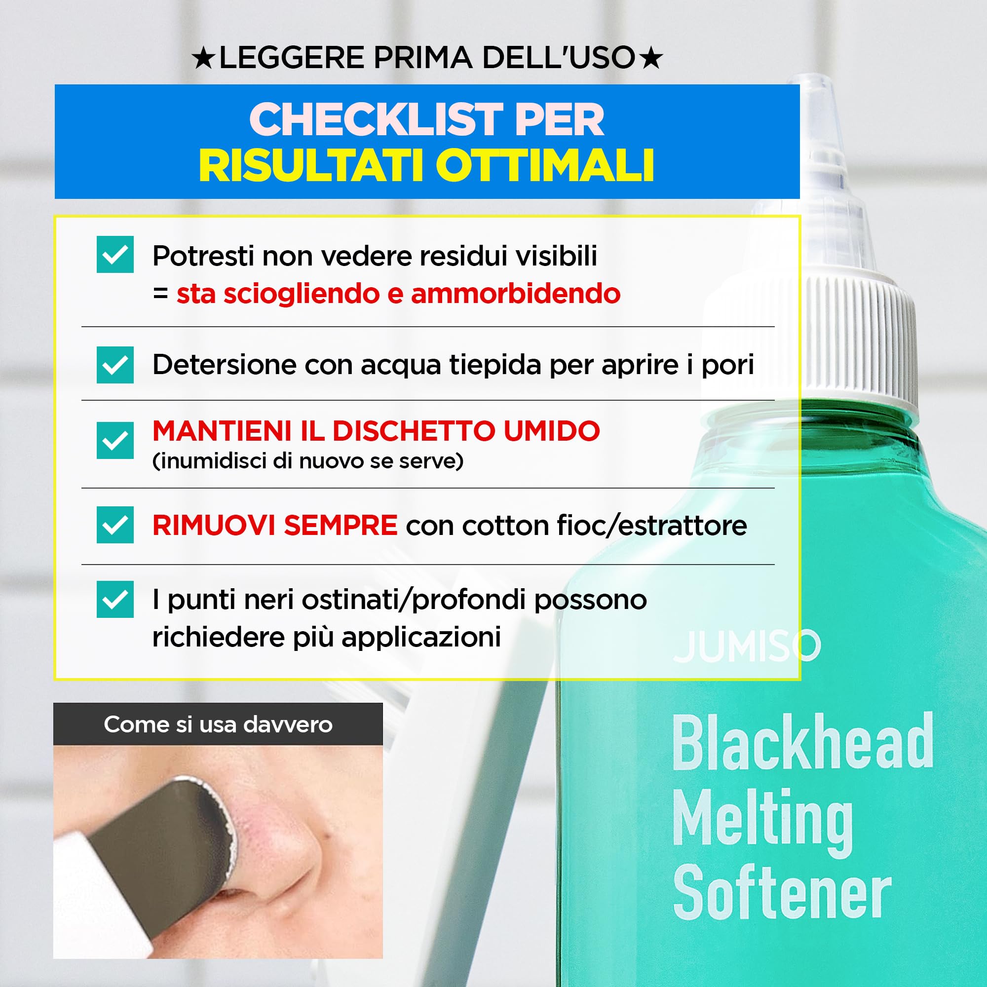 JUMISO Set Di Dischi Di Cotone Ammorbidenti Per Rimuovere Punti Neri - Cura Coreana Dei Pori, Esfoliazione Con Pha, Acqua Di Hamamelide, Tea Tree E Cipresso, Controllo Sebo. Kit Completo 150