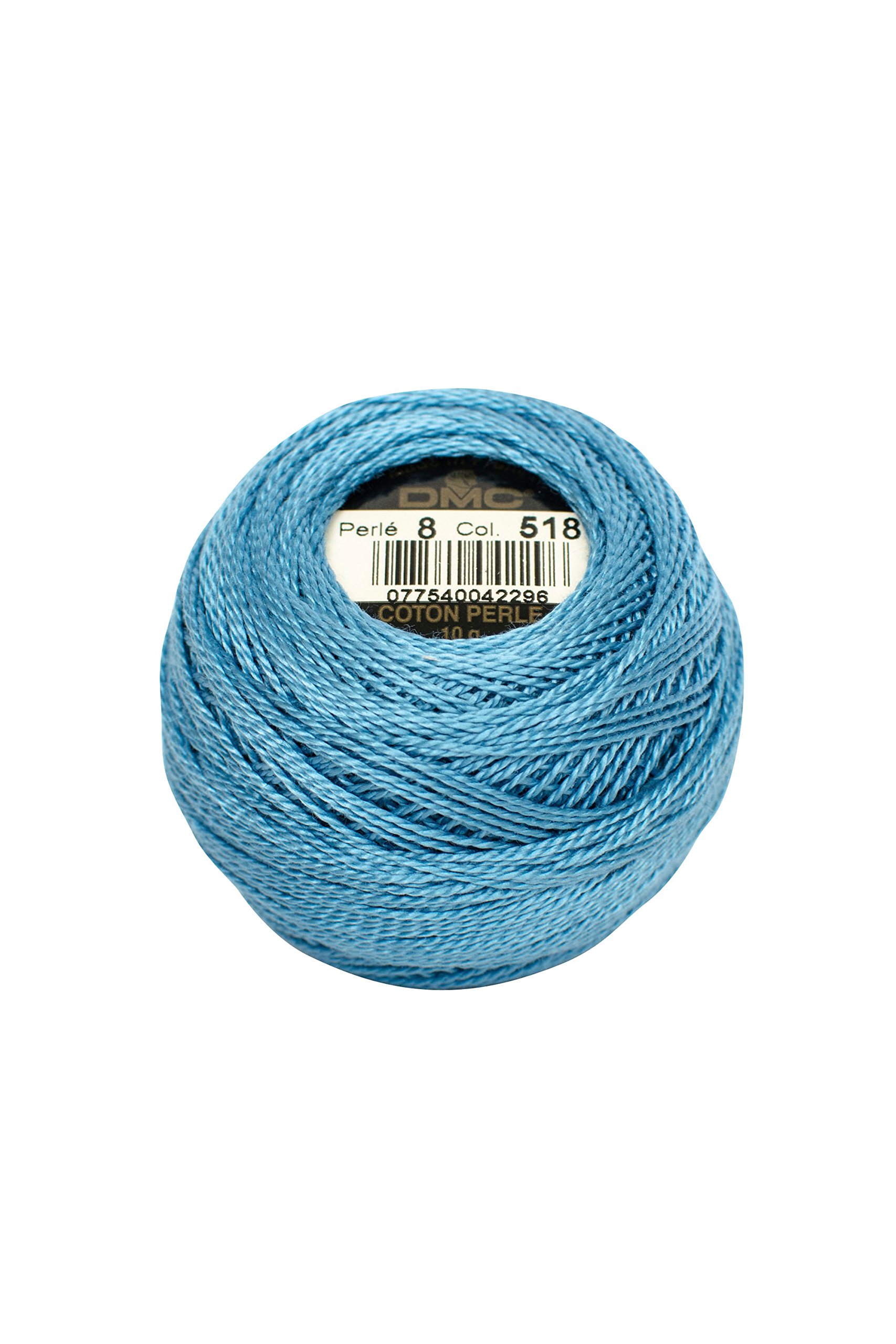 DMC Size 8 Cotton Perle Thread - 518 Blue - per Pack of 10 — image 1