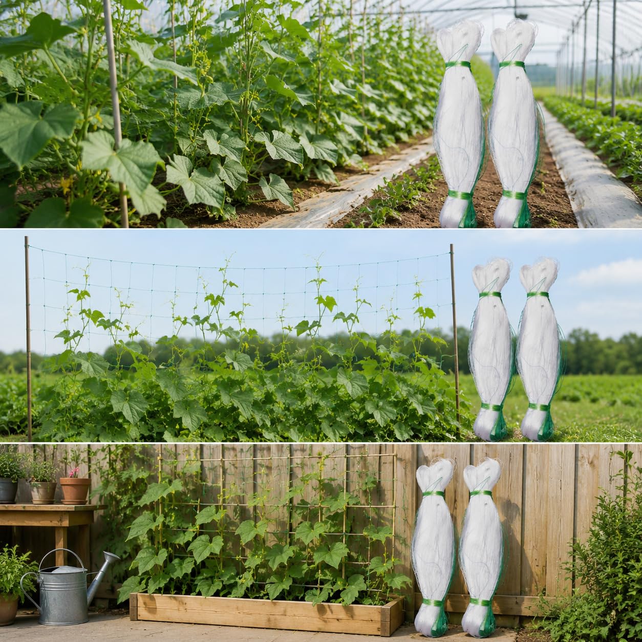Malla para Cultivo Plantas Trepadoras, Soporte Robusto para Cultivo Agrícola, para Invernaro, Fino de Seis hebras, 3.5m*100m, 25 Agujeros (para ñame y judías)