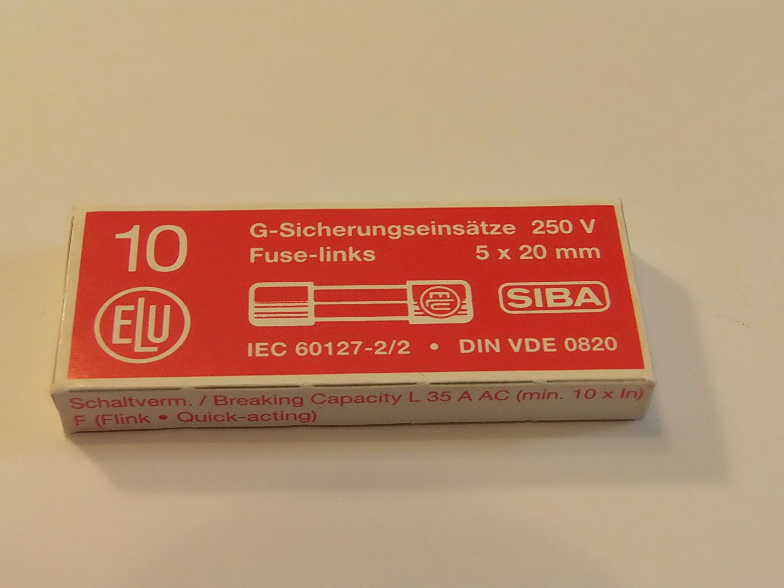 10 X F1AL250V (F1A) FAST BLOW GLASS FUSE 5mm x 20mm (PACK OF 10) RS ...