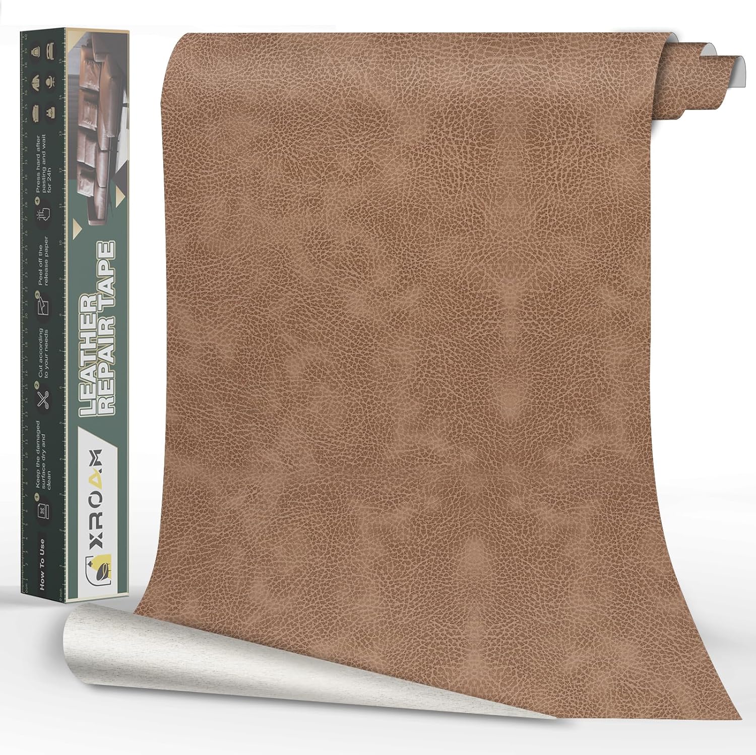 Leather Repair Tape, 23.6x79 inch Leather Patches for Furniture, Self Adhesive Leather Repair Patch for Sofas, Couches, Leather Covers, Seats, Chairs, Vinyl Repair Tape Retro Dark Beige Retro Dark Beige 23.6x79 inch