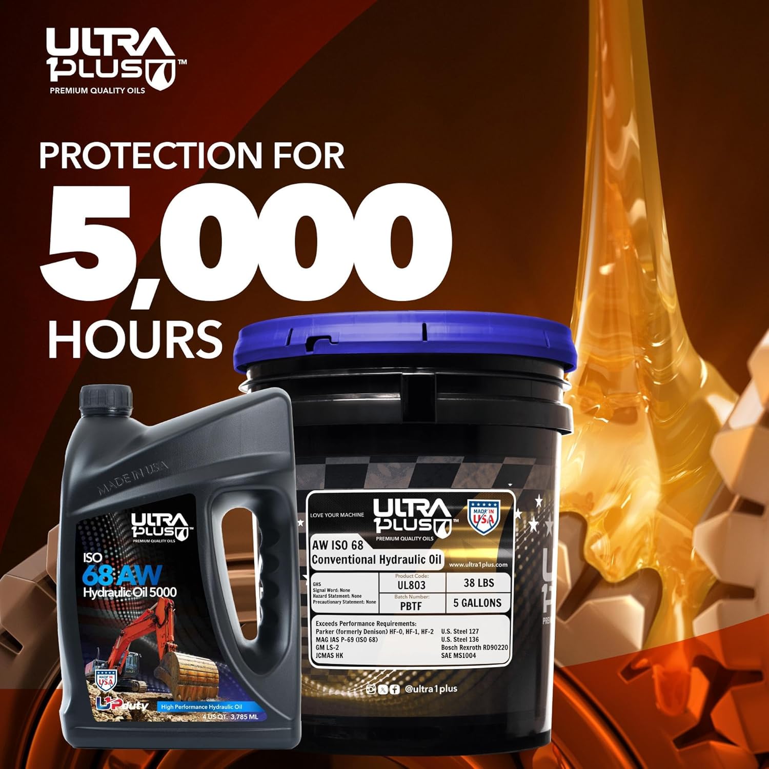 ULTRA 1PLUS AW ISO 68 Hydraulic Oil - 1 Gallon