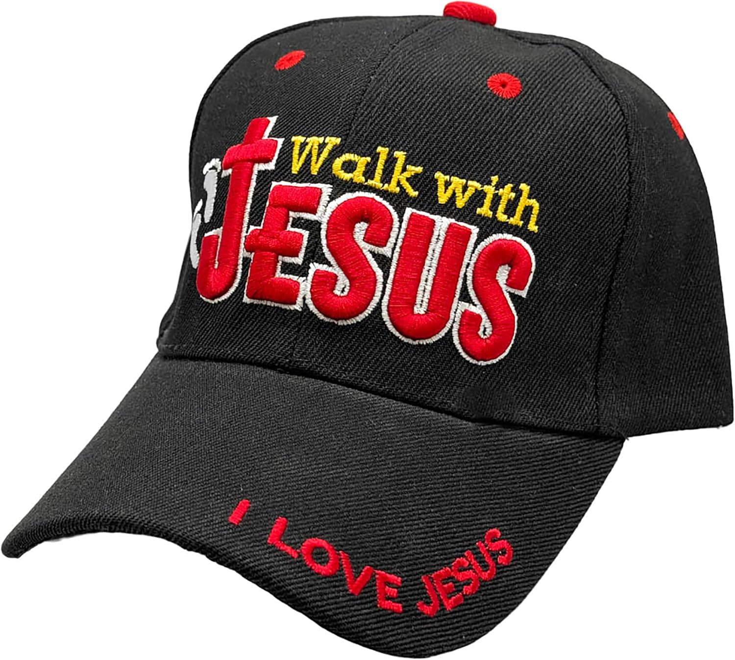 Black Duck Brand Embroidered Walk with Jesus Adjustable Baseball Cap - Multiple Colors Available