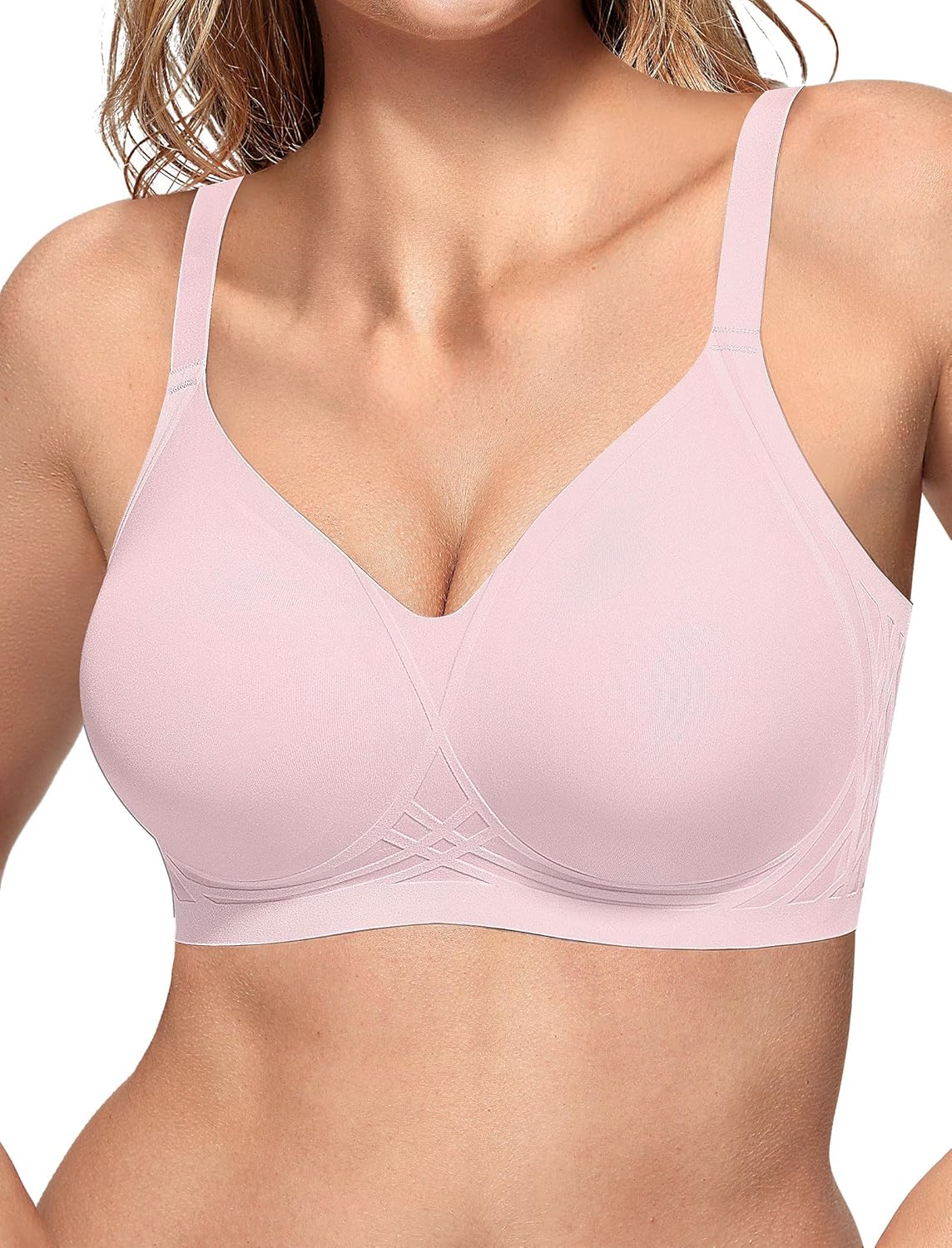 Vertvie Womens Seamless Bras Wireless No Underwire Push Up Bra Full Coverage Racerback Supportive Everyday Bralettes