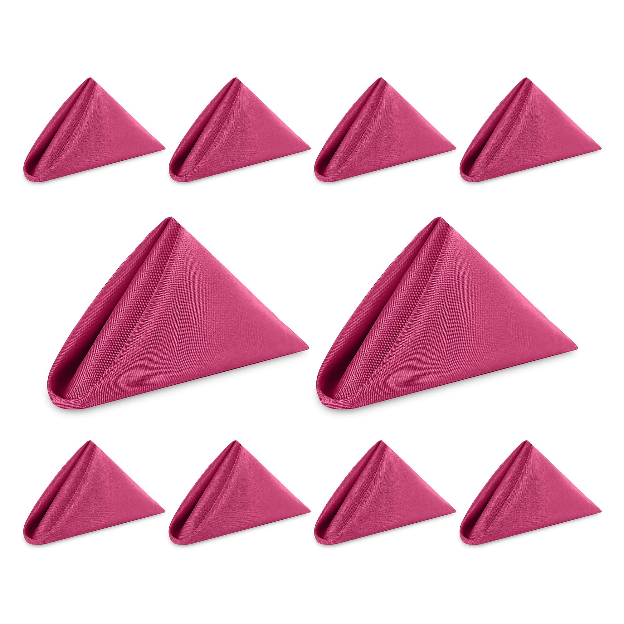 WedDecor Reusable 50cm x 50cm Fabric Fuchsia Pink Dinner Napkins – Polyester Table Napkins with Hemmed Edges, Easy-Care, Washable for Weddings, Banquets, Parties & Home Use, 10pcs — image 1