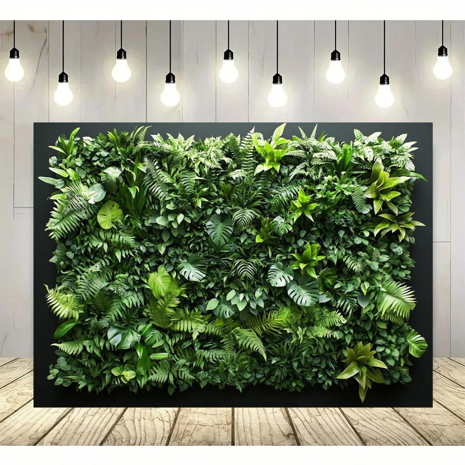 Green Wall Polyester Blend Vertical Garden Hintergrund – kein Strom erforderlich, einfach aufzuhängende Wanddekoration 300x200cm