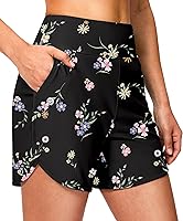 G Gradual Women's 5" Swim Board Shorts High Waisted Quick Dry Swimming Bathing Suit Bottoms for Women with Liner Pockets