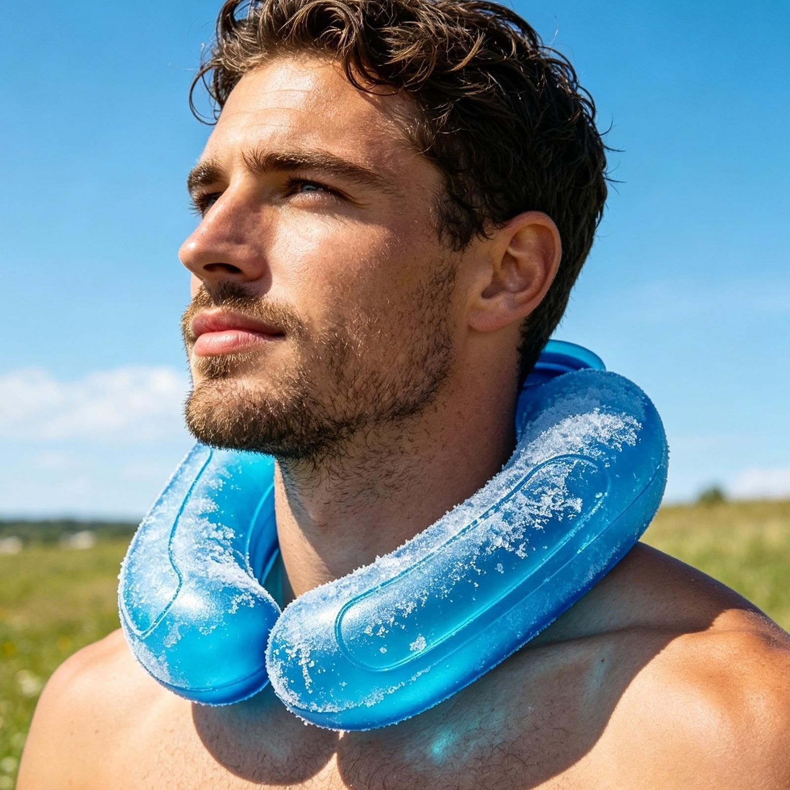Anillo de cuello refrescante de verano: envoltura de cuello de hielo colgante portátil