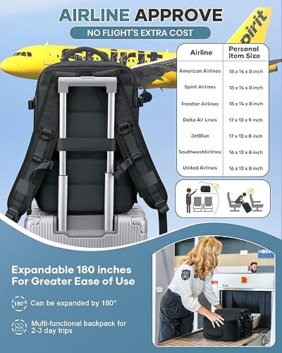 Vista 418 de VECAVE Mochila de viaje para laptop, mochila aprobada para vuelos,Mochila deportiva para universidad casual, E-peacockblue, Mochila para laptop