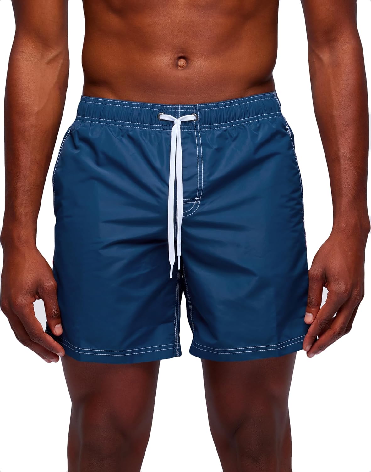 SUNDEK Mens Elastic Waist Boardshort, Swim Trunks 16" Length 7.5" Inseam