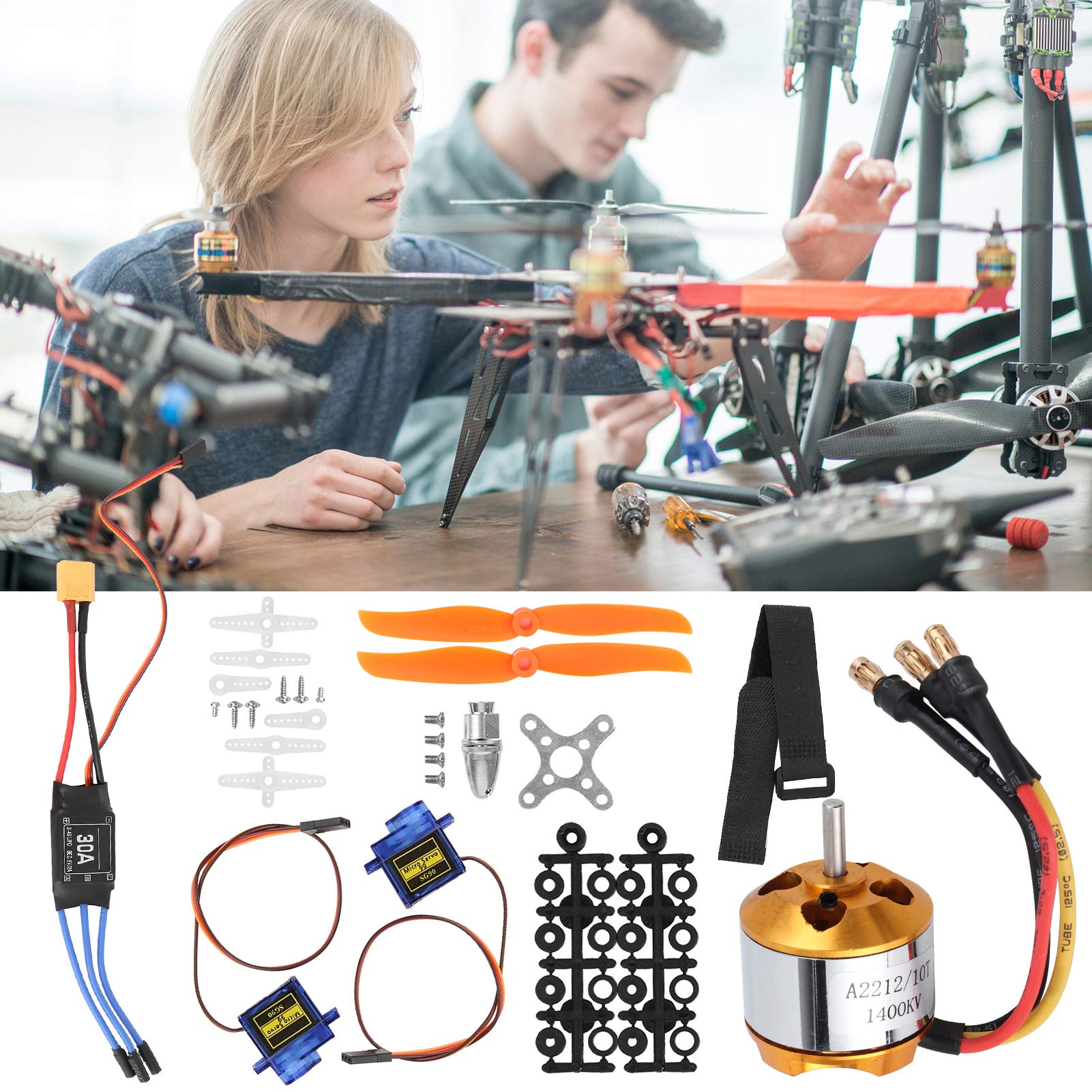 Zestaw helikoptera, silnik 2212 1400KV + śmigło 8060 + serwo 9G + akcesoria do helikoptera 30A XT60 ESC RC