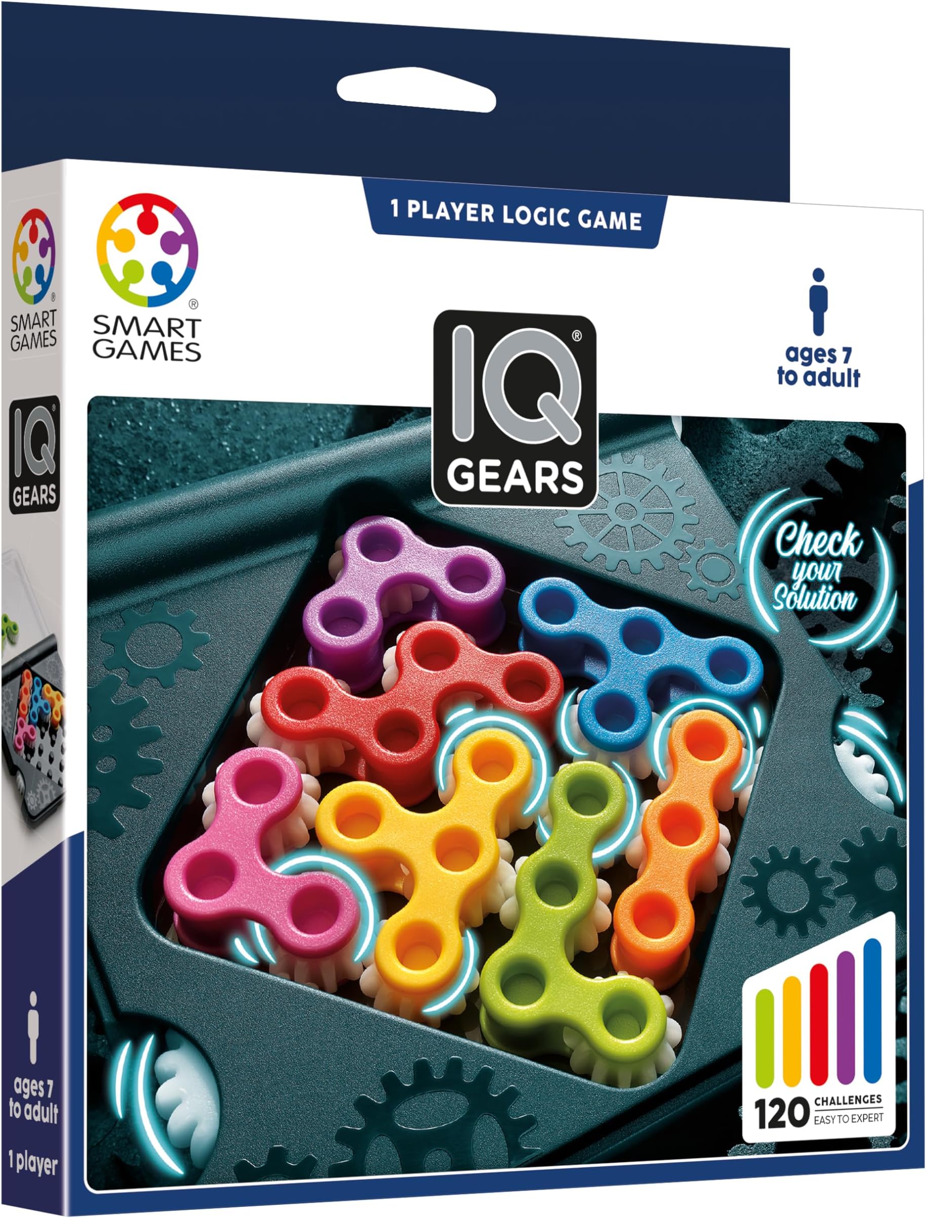 IQ Gears, Puzzle Game with 120 Challenges, 7+ Years