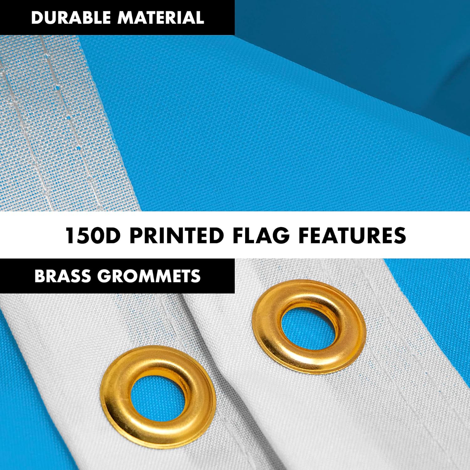 G128-6 Feet Spinning Flagpole (Silver) Guatemala 150D Flag Brass Grommets Printed 3x5 ft (Flag Included) Aluminum Flag Pole