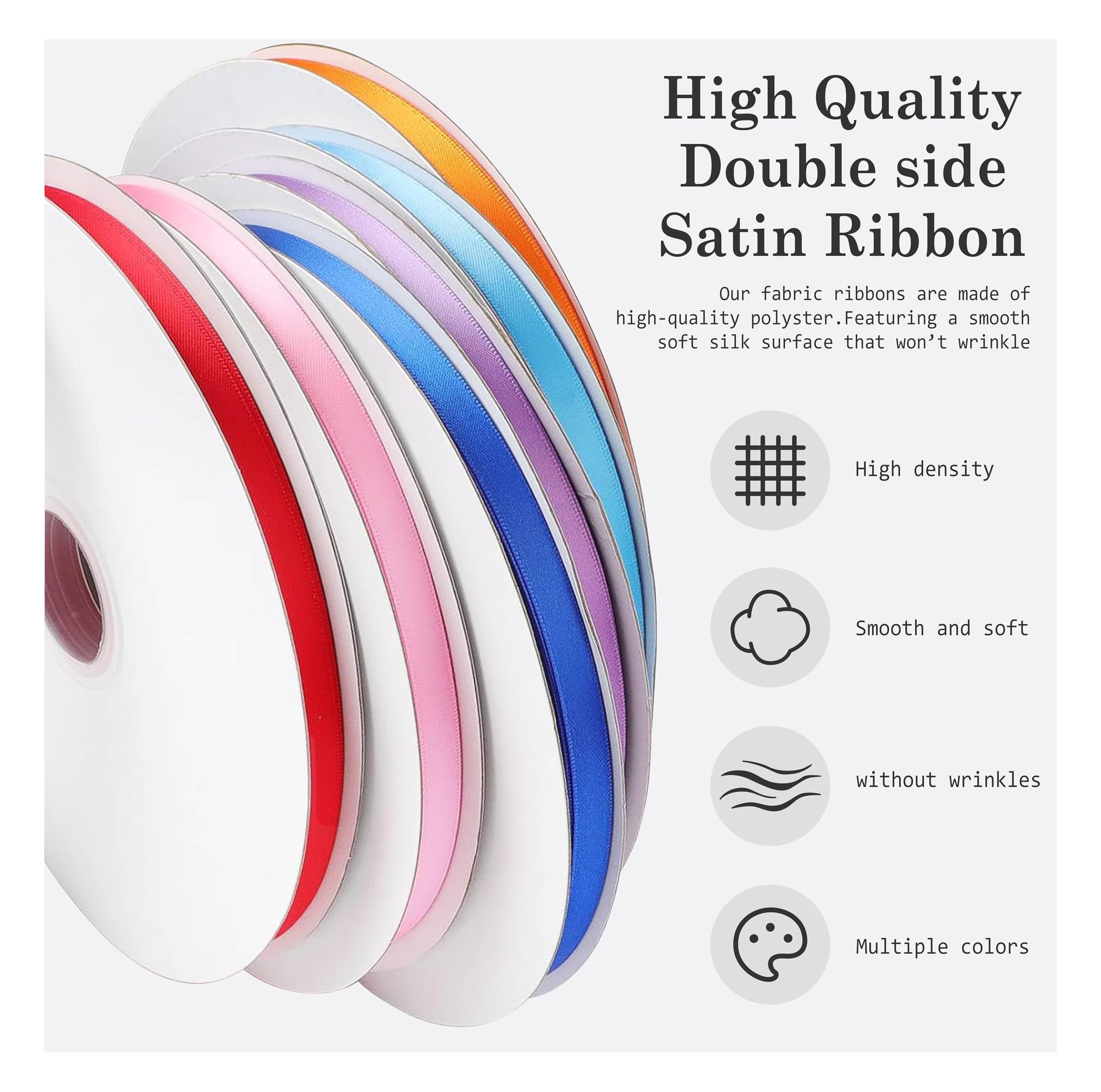 TOWNBUS - 6mm HOT Pink | 100 Yards | Double Face Satin Polyester Ribbon | Fabric Tape for Gift Wrapping,Scrapbooking, Flower Bouquet, Arts and Crafts, DIYs 2