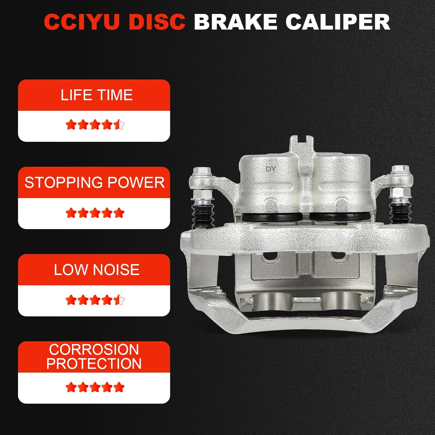 cciyu Front Left Brake Caliper Assembly w/Bracket 19B2870 2003-2004 For Infiniti For M45,2002-2006 For Infiniti For Q45