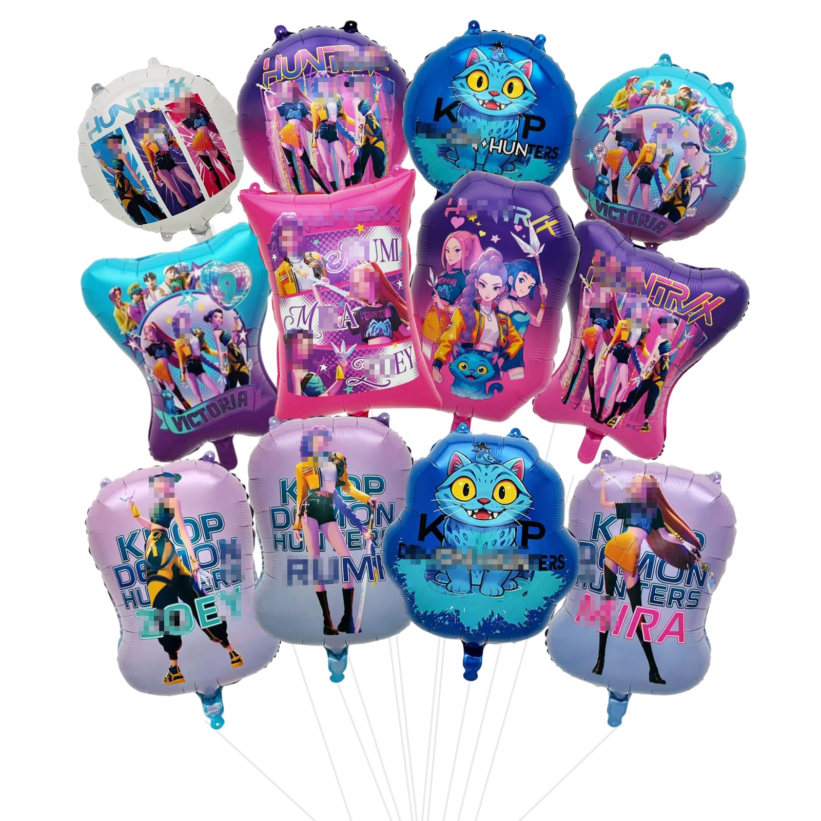 Vilntrosia 12PCS K-popS Birthday Decorations,Foil Balloons, Double-Sided Pattern Balloons,Happy Birthday Balloons-Birthday Party Balloons Decoration Supplies (MONV-2)