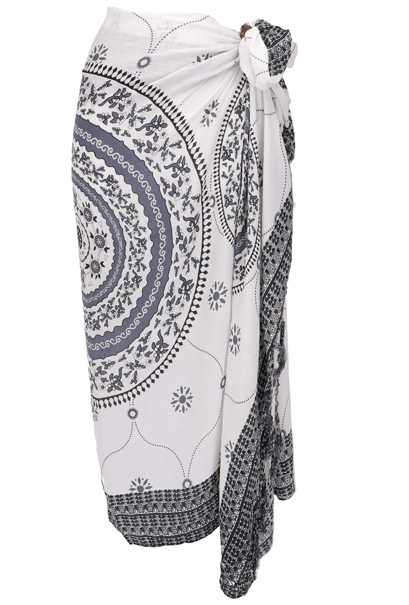 GURU SHOP Bali - Sarong para colgar en la pared, falda, vestido sarong para hombre y mujer, color blanco, sintético, talla única, sarongs, toallas de playa, ropa alternativa