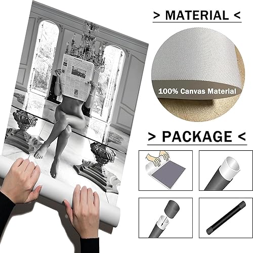 Miniatura 2 de Arte de pared en blanco y negro, cuadro vintage en blanco y negro, póster de periódico retro en blanco y negro, arte de pared preparado en blanco y