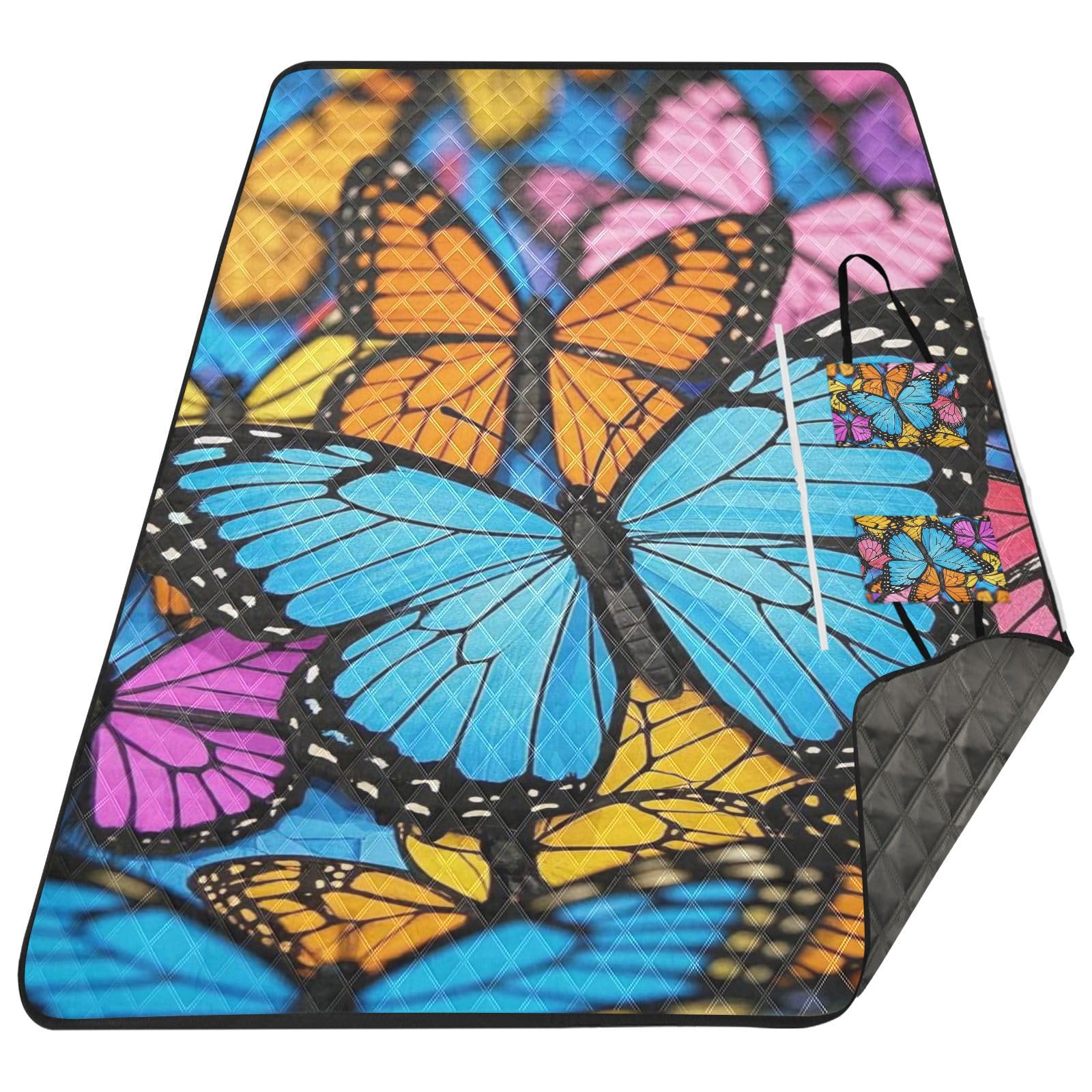 Carino Cartoon Insetto Farfalla Colorato Impermeabile Picnic Coperte Grande Picnic Accessori Picnic All'aperto per Outdoorsy Persone Regali di Primavera Manta para la Playa