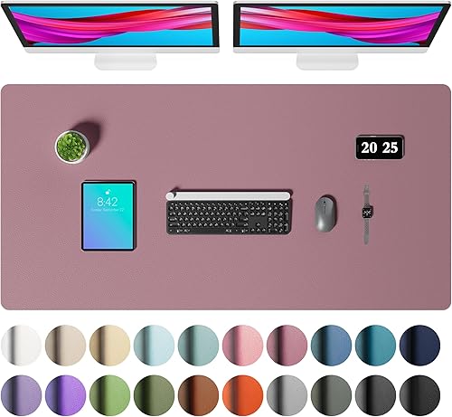 Miniatura 151 de Aothia - Protector de escritorio de cuero sintético, base para mouse, superficie antideslizante e impermeable para escribir y para laptop, para