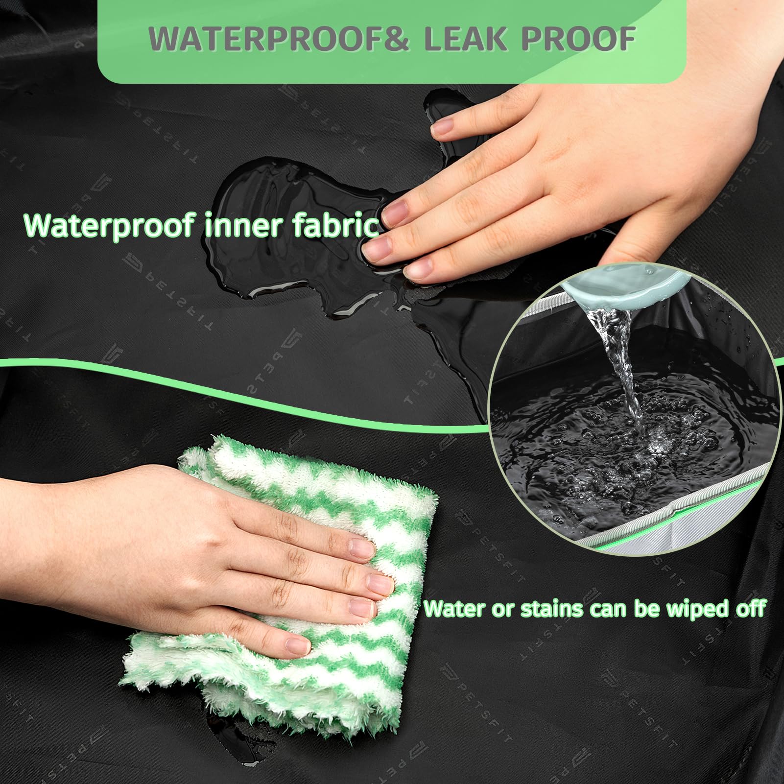 Petsfit Lettiera per gatti da viaggio, pieghevole e portatile, toilette per gatti, facile da pulire, Grigio