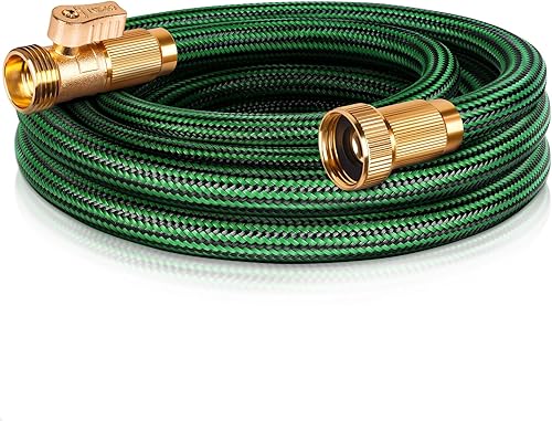 Manguera de jardín no expandible de 10 pies, manguera de agua flexible resistente, resistente a las torceduras, manguera híbrida ligera con piel de
