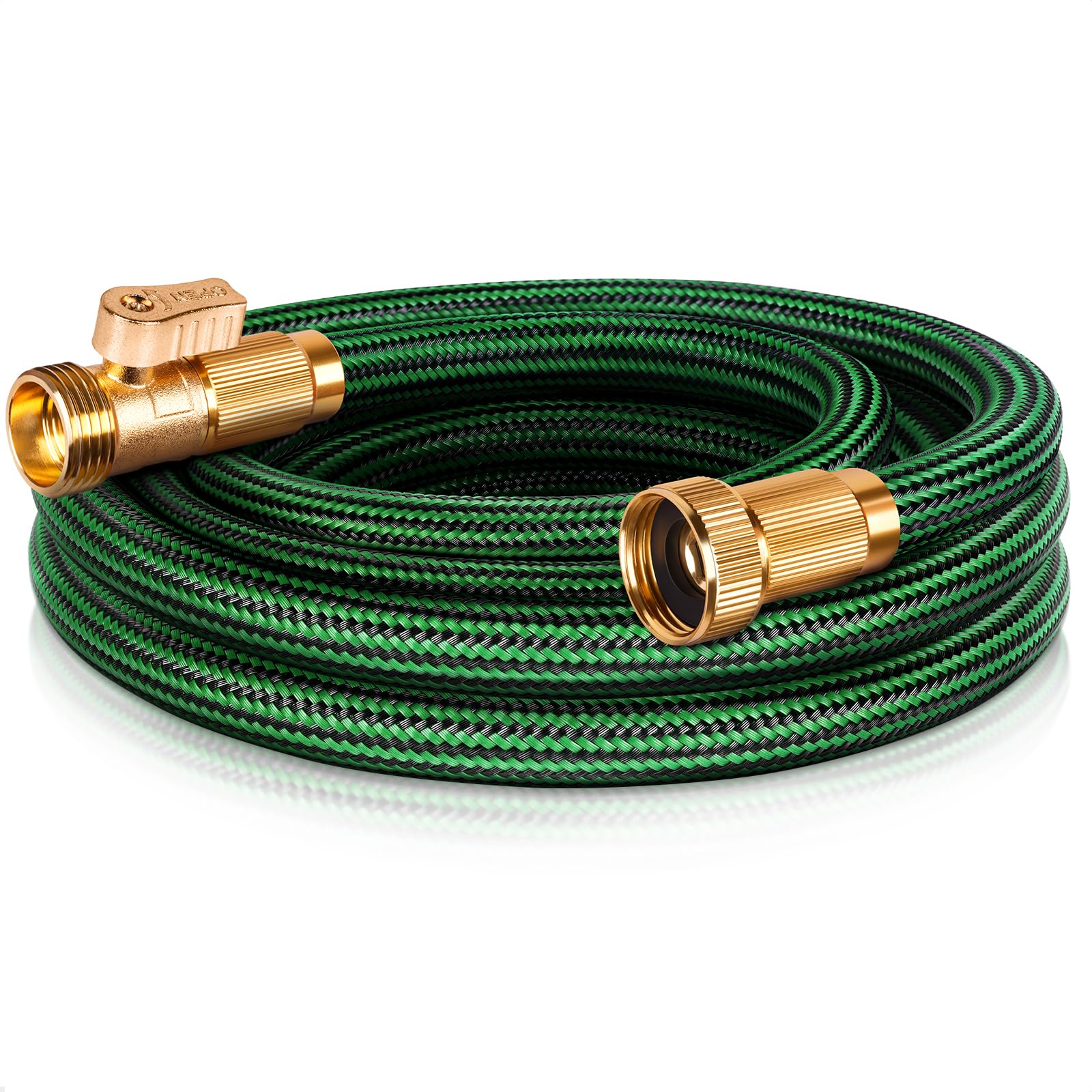 EOOIO 6,7 m langer, robuster, flexibler Gartenschlauch, nicht erweiterbar, knickfest, Hybridmaterial, 500 psi Arbeitsdruck, 800 psi Berstdruck, Grün, 1 Packung