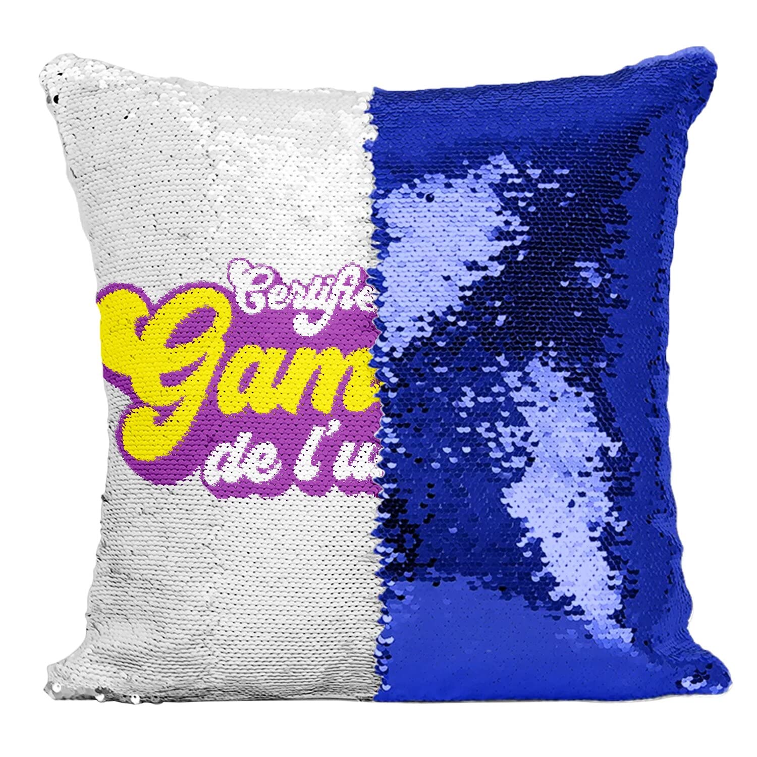 Coussin Sequin Paillettes Bleu pour Passionnée de Jeux Vidéo