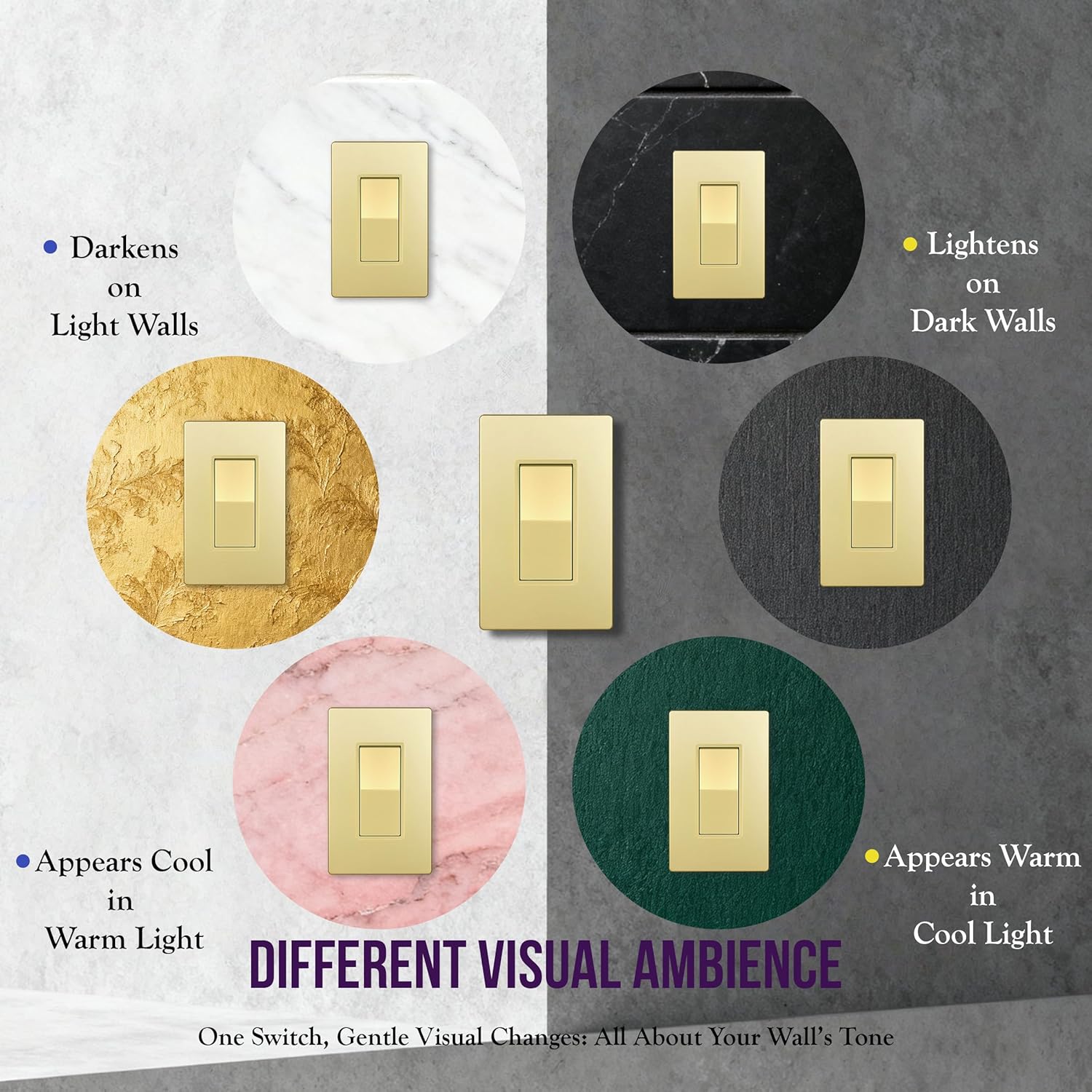 ENERLITES 4-Way Decorator Light Switch, Four Way Paddle Rocker Switch, Gloss Finish, Ground Wire Lead Attached, Residential/Commercial Grade, 15A 120V/277V, UL Listed, 94150-GD10P, Gold (10 Pack)
