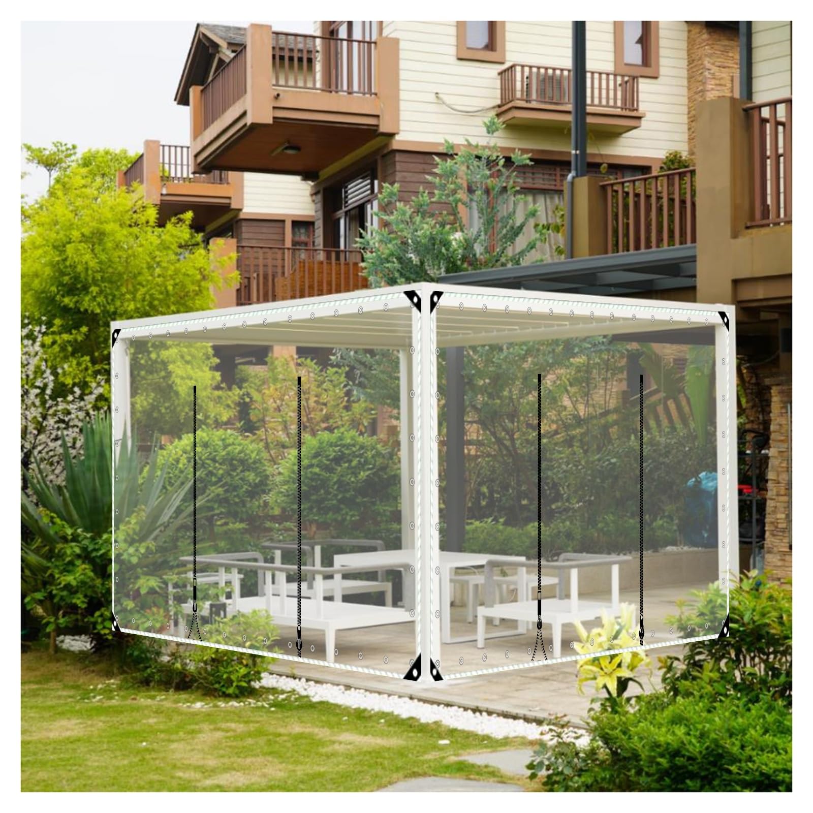 Amazon.com: ZXCASDF Clear Waterproof Tarp with Zip Door，PVC