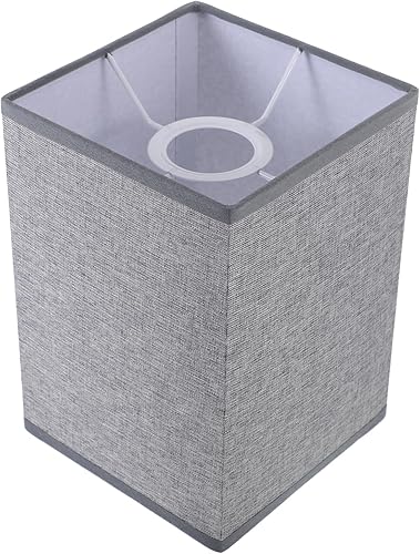 DECHOUS Pantalla rectangular de lino de 5.5 pulgadas de ancho x 5.5 pulgadas de profundidad x 7.86 pulgadas de alto, pantalla pequeña cuadrada para