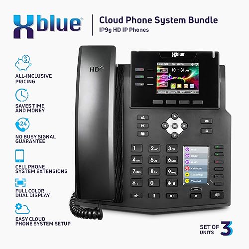 Miniatura 3 de XBLUE Cloud Phone System Pack con teléfonos IP y (6) meses de servicio telefónico XBLUE Cloud VoIP con asistente automático, correo de voz a correo