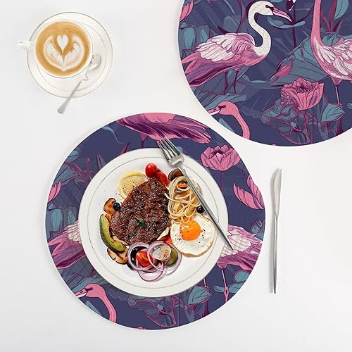 Miniatura 4 de 3 piezas de salvamanteles grandes con patrón de flamenco sobre fondo azul para platos calientes, tejido de hilo de algodón de 15 pulgadas, absorbe