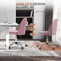 Vista 6 de DUMOS Office Chair, Comfy Desk Chair Rolling Vanity Swivel Task Chairs with Wheels, Wide Seating Armless Height Adjustable Computer Chairs for